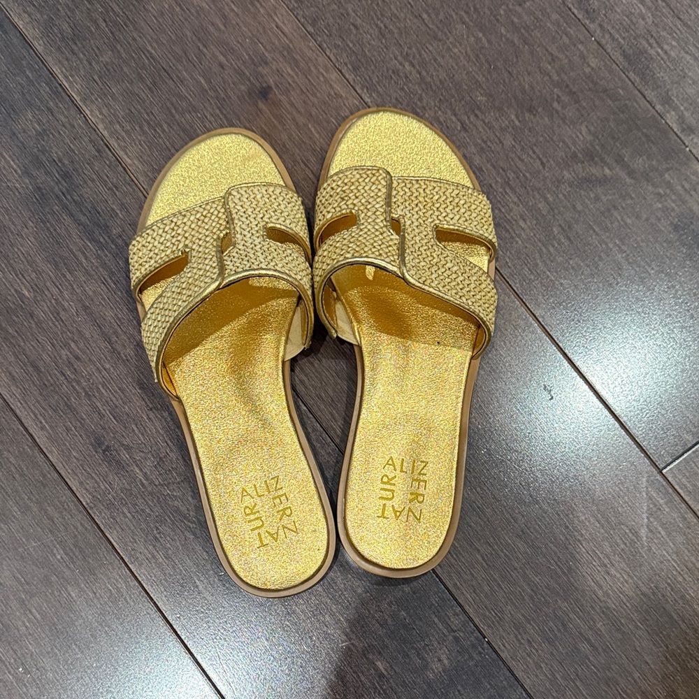 Naturalizer Women's Gold Woven Sandals